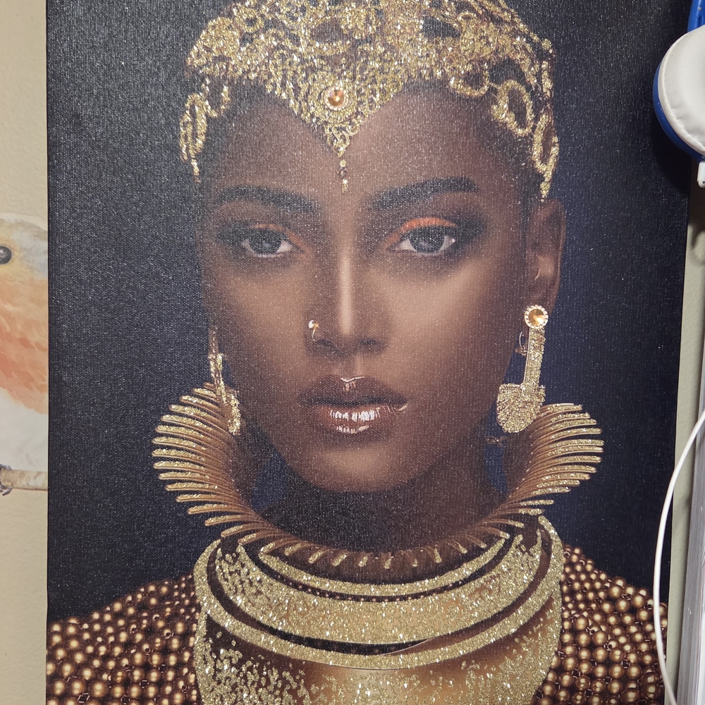 Elegant Gold and Brown Portrait Canvas